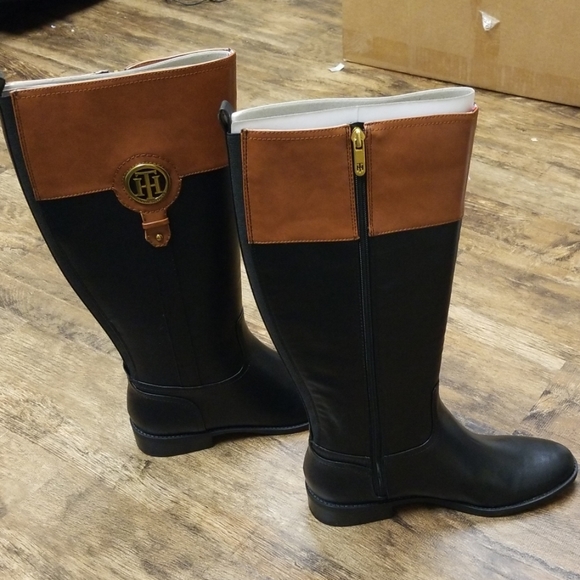 tommy hilfiger ilia wide calf riding boots